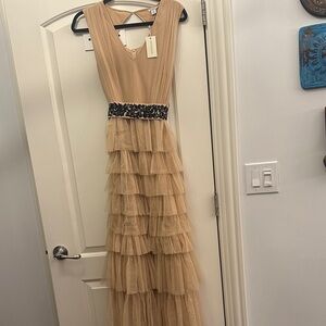 Sundance Tan Layered Maxi Dress